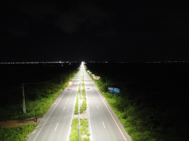 Prefeitura de Tibau realiza com sucesso teste da nova iluminação de LED na entrada da cidade