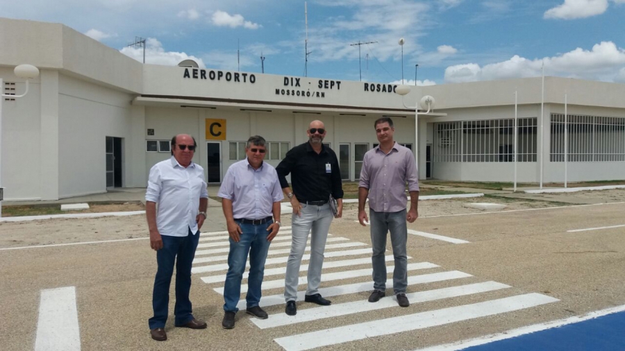 Representantes da CDL e Mossoró Convention acompanham reforma do Aeroporto Dix-Sept Rosado