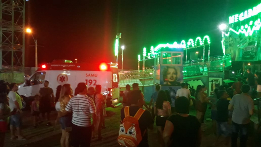Criança fica ferida em brinquedo de parque de diversões em Mossoró